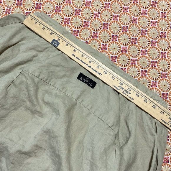 GILLIO 100% Linen Men's Casual Button Down Shirt - Beige - Picture 3 of 14